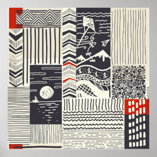 Poster Part of wood with peeled green paint,  abstract te