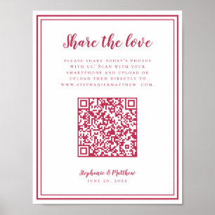 Poster Partage de photos de mariage Partagez l'amour Code