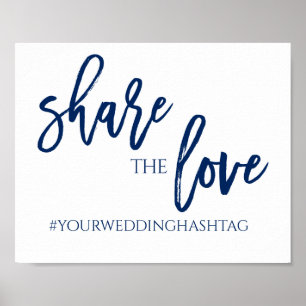 Poster Partager le signe Mariage d'amour 8x10 bleu ma