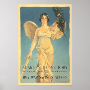 Poster Partagez dans la Victoire ! Acheter des timbres d'