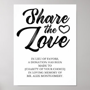 Poster Partagez l'amour - Lieu de faveurs Mariage