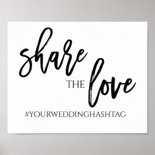 Poster Partagez le hashtag Mariage Love 8x10 Noir