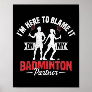 Poster Partenaire de jeu d'équipe de badminton joueur de