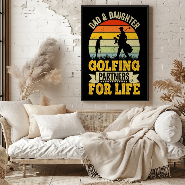 Poster Partenaires De Golf Papa & Fille Pour La Vie (Créateur téléchargé)