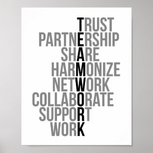 Poster Partenariat d'approbation de travail d'équipe Part