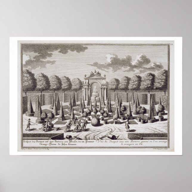 Poster Parterre aux orangers dans le jardin du (Devant)