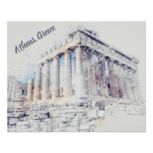 Poster Parthénon des sites antiques à Athènes, Grèce