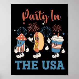Poster Parti Aux Etats-Unis 4 juillet Funny Party Usa Sum