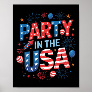 Poster Parti Aux Etats-Unis 4 juillet L'Indépendance De L