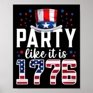 Poster Parti Comme C'Est 1776 4 juillet L'Amérique Indépe