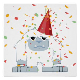 Poster Parti Confetti Yeti
