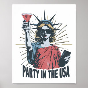 Poster Parti Dans La Statue Américaine De La Liberté 4 ju