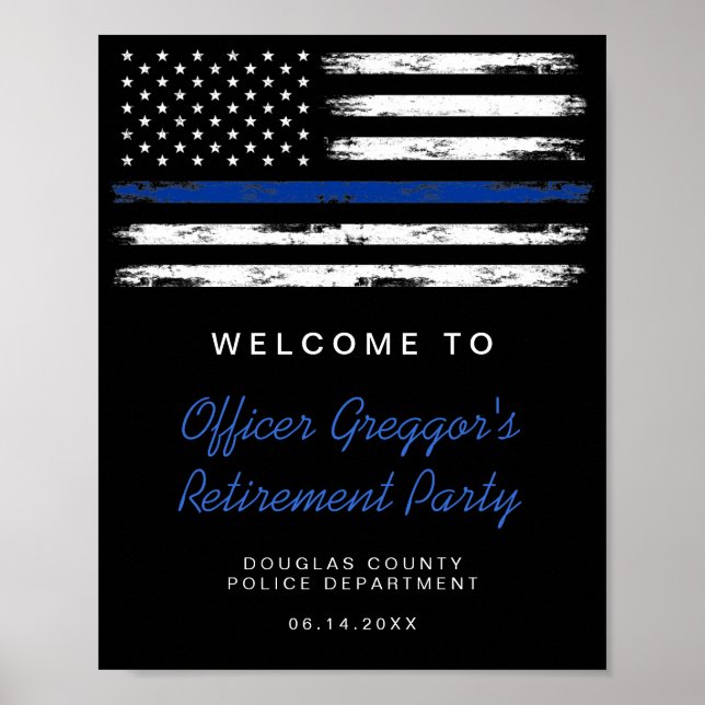 Poster Parti de retraite de la police de la Ligne Bleue M (Devant)