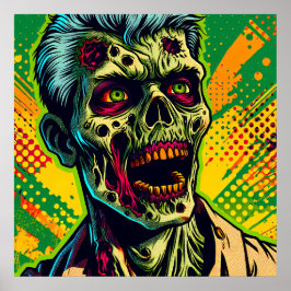 Poster Parti d'Halloween Zombie éffrayant