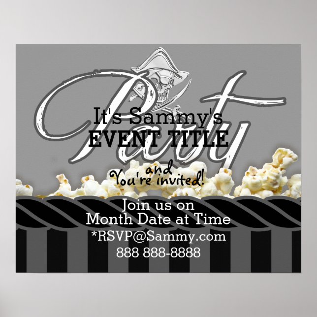 Poster Parti pirate personnalisé (Devant)