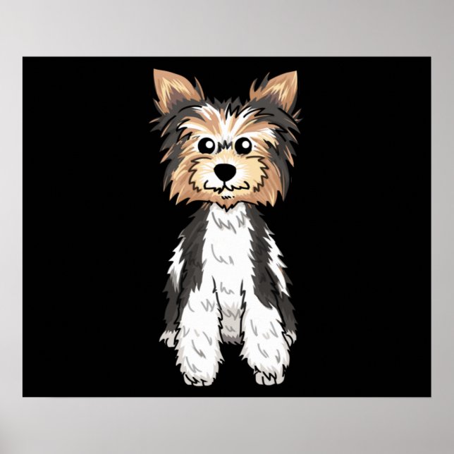 Poster Parti Yorkie Cute Art (Devant)