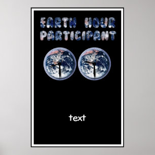 Poster Participant à l'Heure pour la Terre (avec horloges