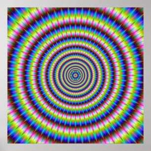 Poster Particules et vagues avec Motif Floral