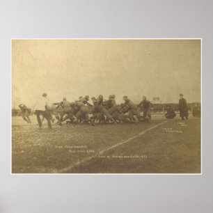 Poster Partie de football vintage d'université à partir