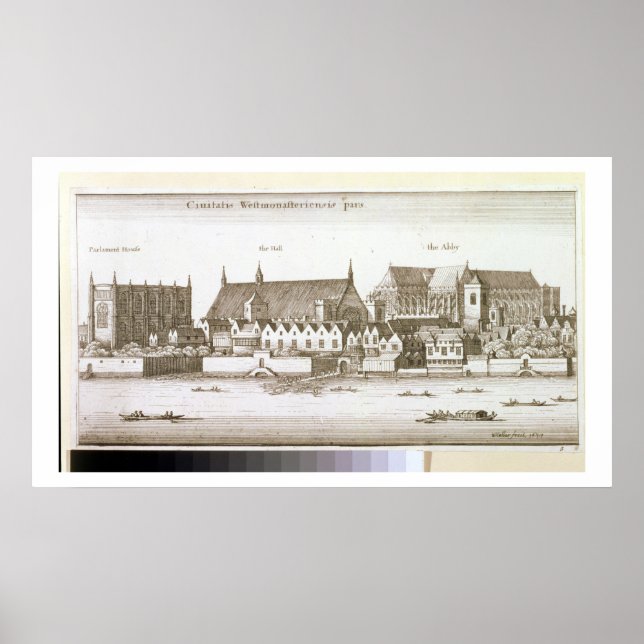 Poster Partie de la ville de Westminster, 1647 (gravure) (Devant)