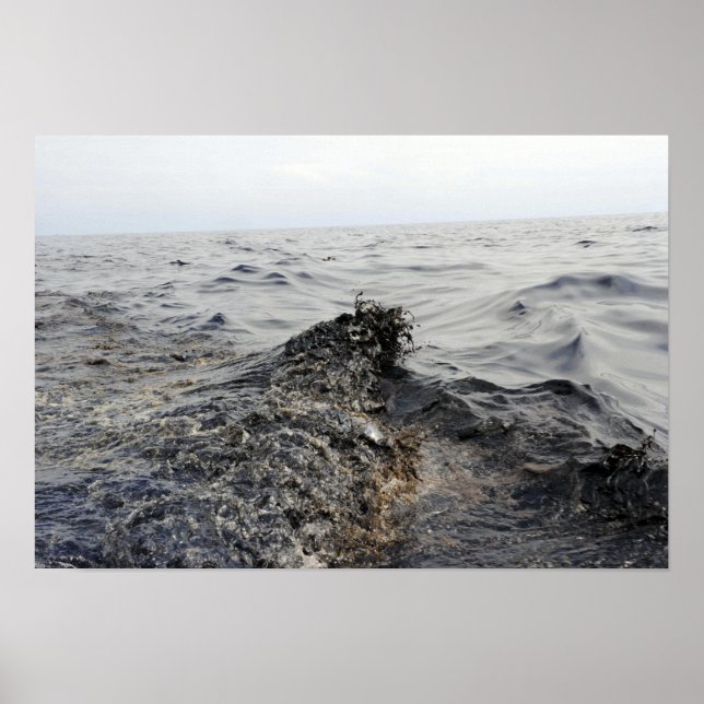 Poster Partie d'une nappe de pétrole dans le golfe du Mex (Devant)