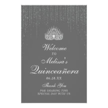 Parties scintillant argent étonnante Quinceanera A