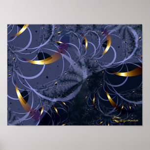 Poster Parties scintillant Art Fractal