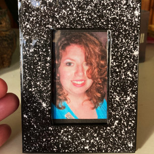Poster Parties scintillant Black Faux Selfie Frame Motif