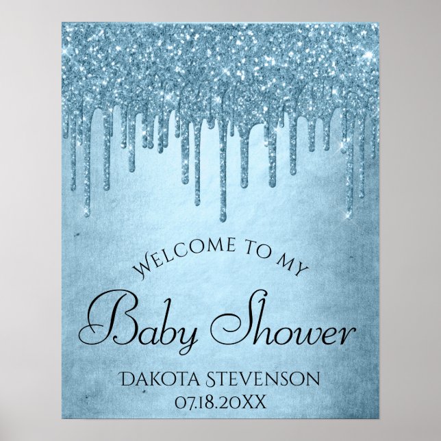 Poster Parties scintillant Bleue Glace | Glam Sparkle Dou (Devant)
