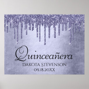 Poster Parties scintillant chic à goutte   Quinceanera vi