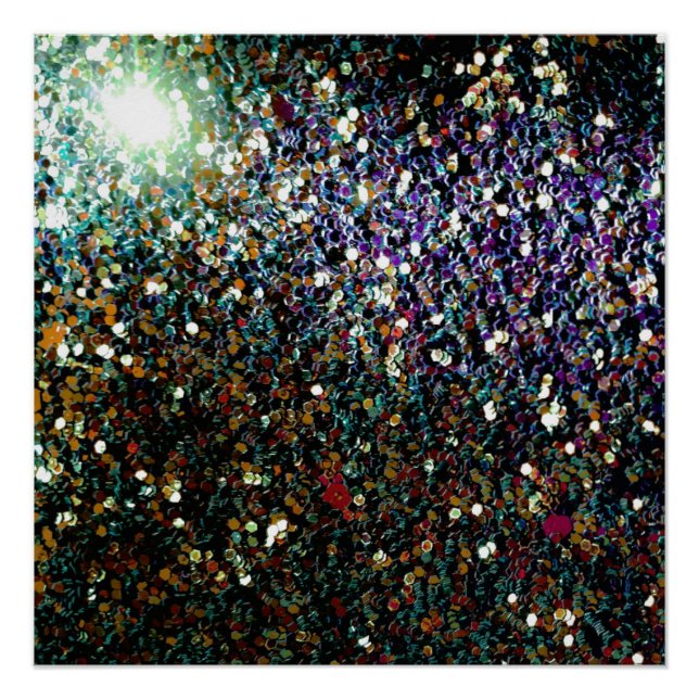 Poster Parties scintillant comète et étoiles (Devant)