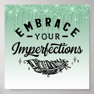 Poster Parties scintillant de goutte verte Inspirational