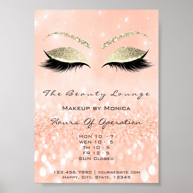 Poster Parties scintillant de maquillage Beauté Salon de  (Devant)