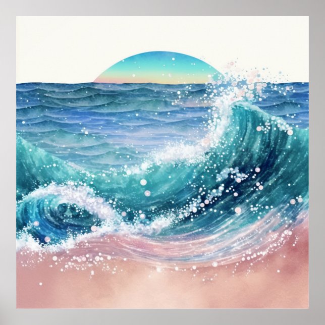 Poster *~* Parties scintillant de sable de mer AP60 Vague (Devant)
