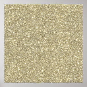 Poster Parties scintillant d'or blanc Faux Élégant Chic