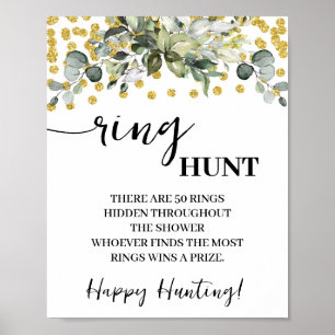 Poster Parties scintillant d'or Eucalyptus bague Chasse D