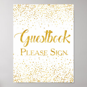 Poster Parties scintillant d'or Faux Confetti Mariage Liv