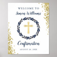 Parties scintillant d'or Marine Blue Wreath Confir