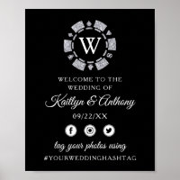 Parties scintillant en argent Monogram Poker Chip