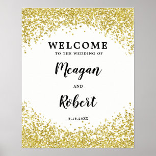 Poster Parties scintillant en or Faux mariage signe de bi
