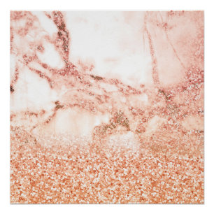 Poster Parties scintillant en or rose chic ombre parties 