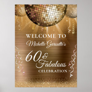 Poster Parties scintillant Glam 60 & Fabulous Gold Disco 