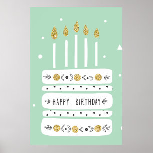Poster Parties scintillant Gold Pastel Illustration de gâ