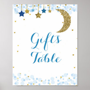 Poster Parties scintillant Lune aquarelle Cadeaux Panneau