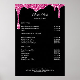 Poster Parties scintillant moderne Schwarz-rose Preishear