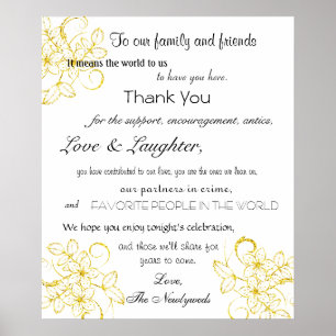 Poster Parties scintillant or, Personnalisé, Mariage, Pan