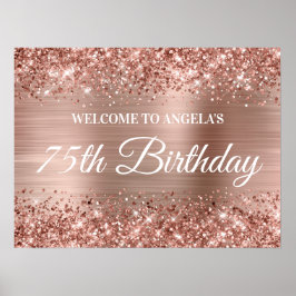 Poster Parties scintillant or rose et Foil 75e anniversai