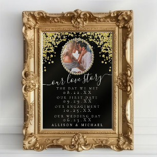 Poster Parties scintillant Photo Our Love Story Mariage d