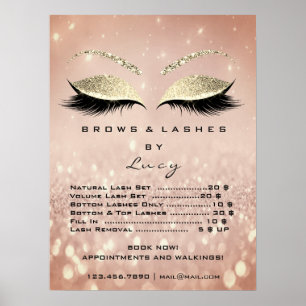 Poster Parties scintillant Rose Gold Maquillage Eyes List