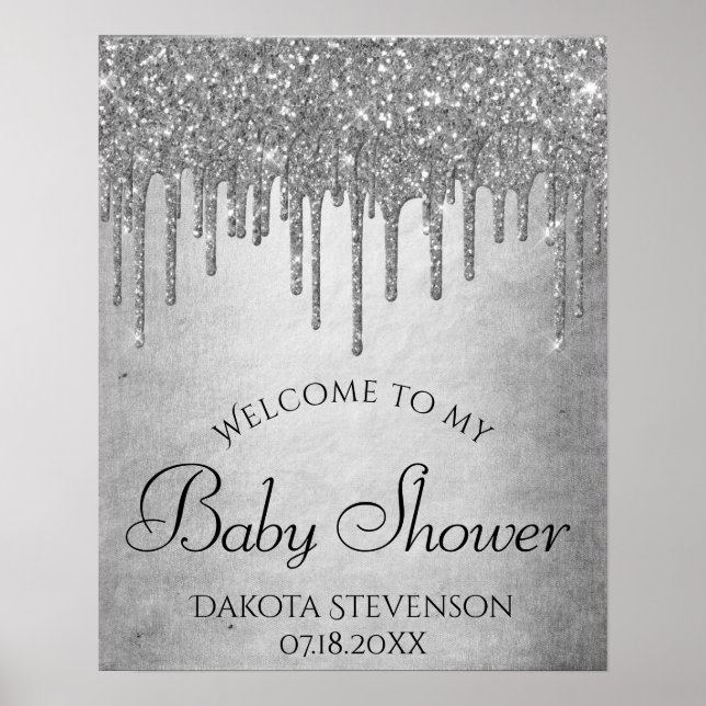 Poster Parties scintillant Sivler de séchage | Douche en  (Devant)